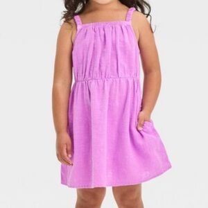 Cat & Jack Toddler Girls Sleeveless Gauze Tank Dress - Purple 4t